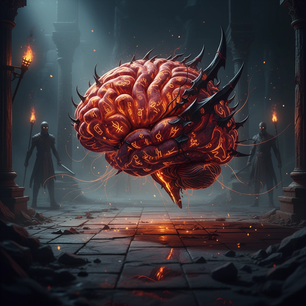 Glowing Orange Brain